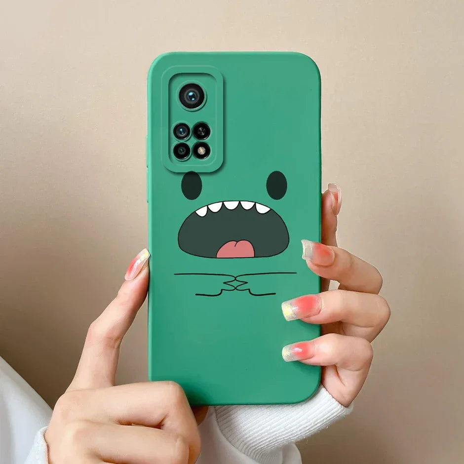 For Xiaomi Mi 10T 5G Phone Case Matte Liquid Silicone Shell For Xiaomi Mi 10T Pro 5G Cute Cat Cartoons Ultrathin Fashion Fundas