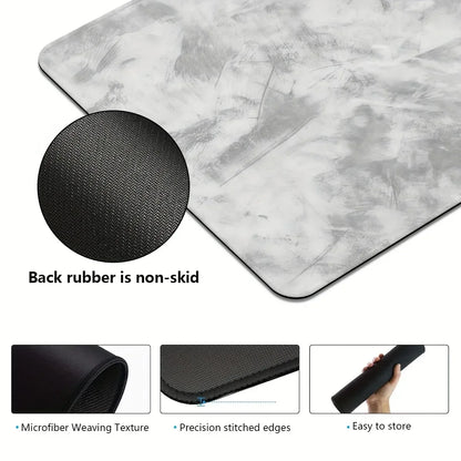 Sleek Grey - Toned Desk Mat: Non - Slip PC Accessory for Gaming & Office, Large - sized with a Minimalist Design