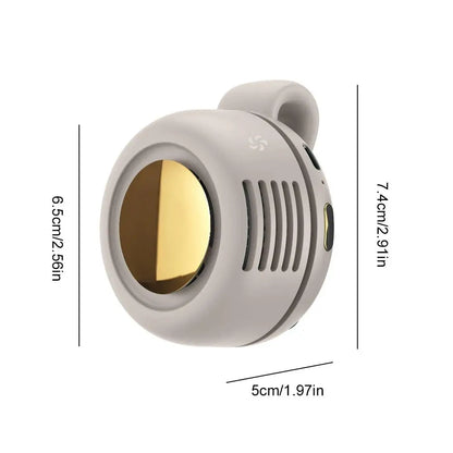 Portable Mini Bladeless Fan 3 Speed Adjustable Clip On Waist Shirt Silent Electric Fan Outdoor Travel Cooling Fan