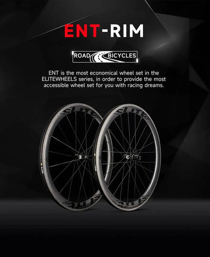 ELITEWHEELS 700c Road Carbon Wheels UD Finish UCI Quality Carbon Rim Tubeless Ready Pillar Nipple 1423 Spokes Racing Wheelset
