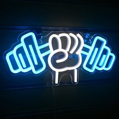 Barbell Fitness Gym Neon Sign Dumbbell LED Neon Ligh Wall Decoration For Workout Room Sport Club Weightlifting Christmas Gift
