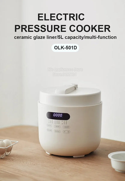 Olayks Electric Pressure Cooker 5L Non-Stick Liner 70KPa Multi Rice Cooker For 5-6 Person Home Appliances OLK-50D1