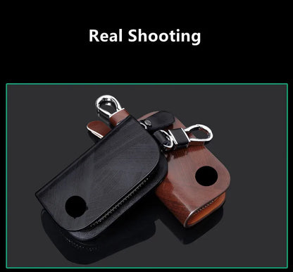Universal Car Key Bag Cover Case Leather Key Wallet For Opel Chevrolet Jeep Hyundai Ford Mazda Nissan Infiniti Car Accessories