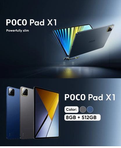 Global Version POCO Pad X1 Tablets Snapdragon 7+ Gen 3 11.2'' 144Hz Display 13MP 8850mAh 45W Turbo Charging 8GB 512GB Wi-Fi