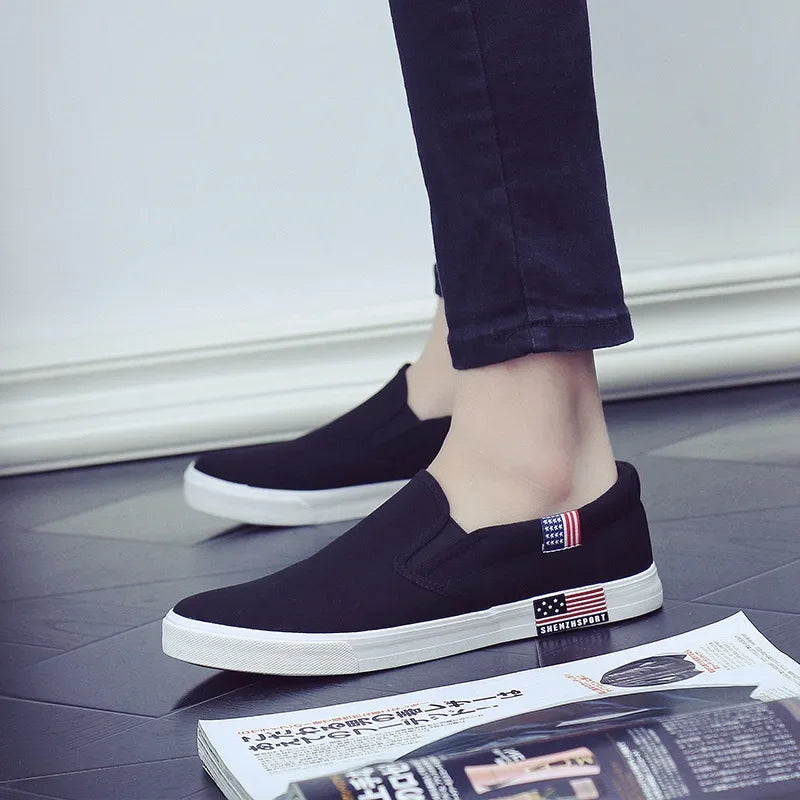 Men Casual Shoes Canvas Luxury 2025 Mens Loafers Breathable Slip on FlatsMale Vulcanized Shoes White Driving Shoes Plus Size 47