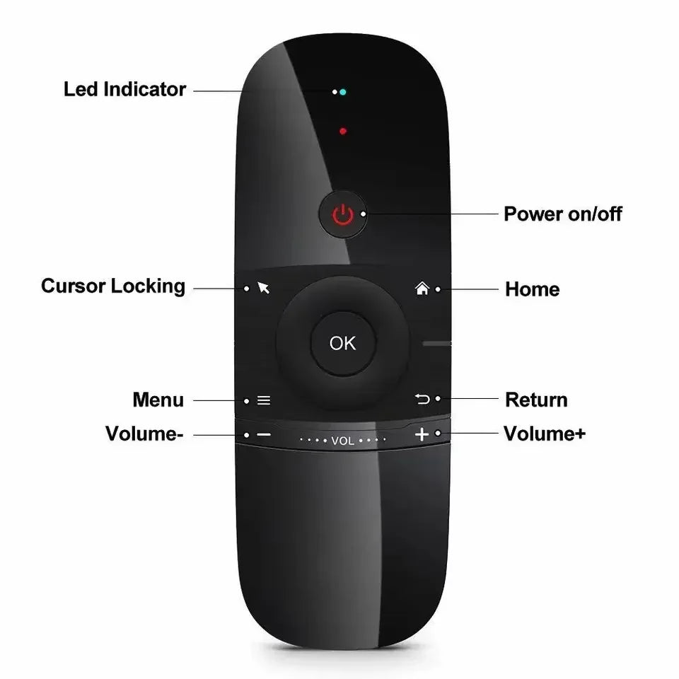 W1 Air Mouse Wireless Keyboard Remote Control 2.4G IR Learning 6-Axis gyroscope Motion Sense for Smart TV Android TV Box PC