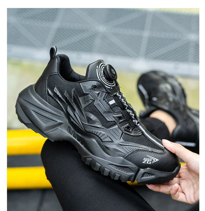 High-quality Safety Shoes Men Steel Wire Rotary Buckle Work Sneakers Indestructible Shoes Anti-smash Anti-puncture Work Shoes