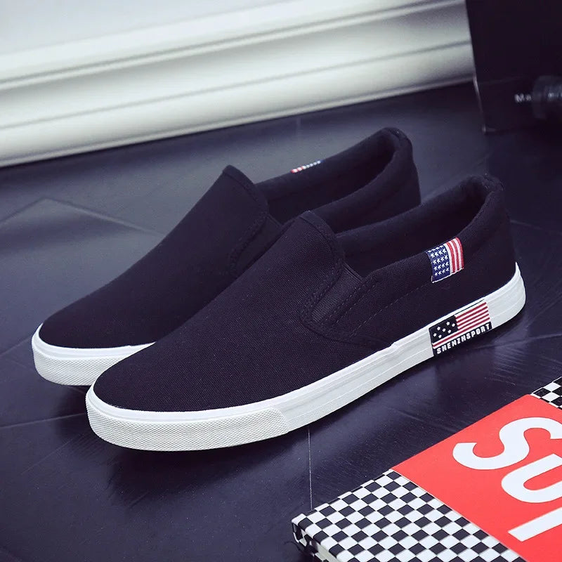 Men Casual Shoes Canvas Luxury 2025 Mens Loafers Breathable Slip on FlatsMale Vulcanized Shoes White Driving Shoes Plus Size 47