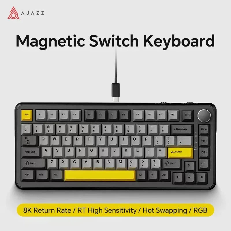 New Ajazz Ak820 Max Ultra/MAX Magnetic Switch Mechanical Keyboard 8k 128khz 0.01mm Rgb Customized Wired Gaming Keybaord E-Sports