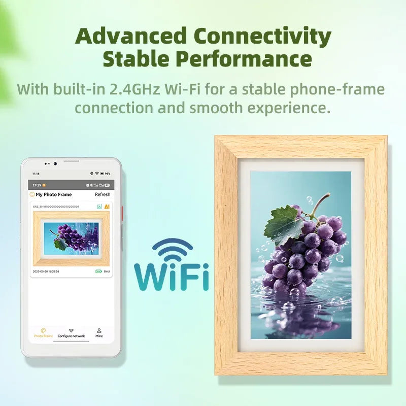 Bigme F7 E-ink Digital Picture Frame, 7.3-inch paper-like digital photo frame support WIFI, 1300mAh battery ultra-long standby
