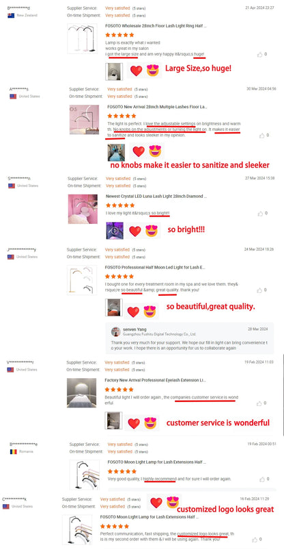 Fosoto Multiple Professional Half-Moon Light LED Lash Light  Ring Light For Makeup Beauty Salon Eyebrow Tattoo photography Video
