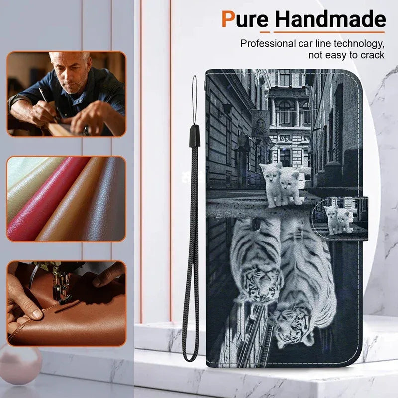 For Xiaomi Redmi 13 Case Solid Color Leather Flip Phone Case for Xaomi Redmi 13 Cover Redmi13 13C 5G Wallet Card Slots Etui