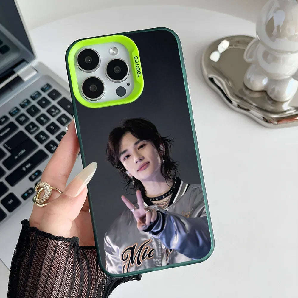 Epc Rapper Dancer H-HyunJin Phone Case IMD Phone Case For IPhone 16 15 14 13 12 11 Pro Max Plus Color Silver Cover