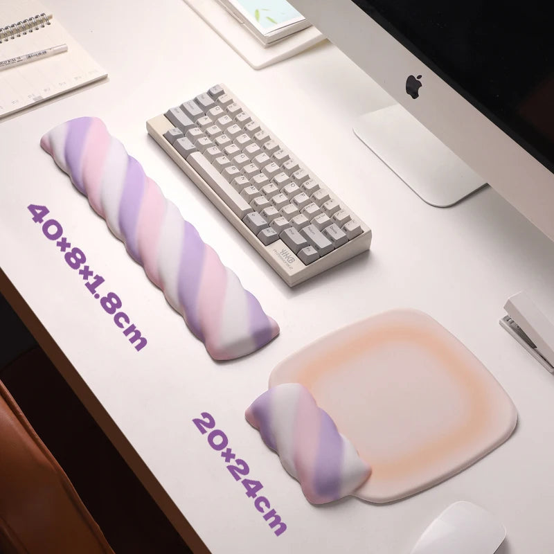 Mouse Wrist Rest Ergonomic Memory Foam Anti-Slip Rubber Base Keyboard Wrist Rest Support and Mouse Pad Wrist Rest for Computer