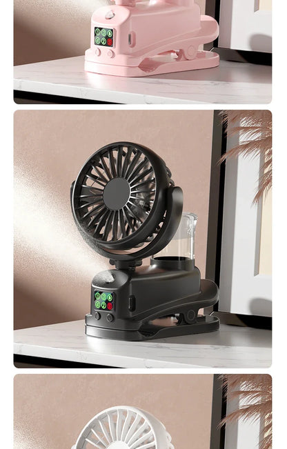 Refrigerating Clip Spray Fan USB Rechargeable Office Dormitory Outdoor Multi-Functional Desktop Clip Fan Moisturizing