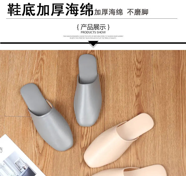 Sheepskin Genuine Leather Slippers Women Non-Slip Waterproof Slides Unsex Indoor Outdoor Home Shoes
