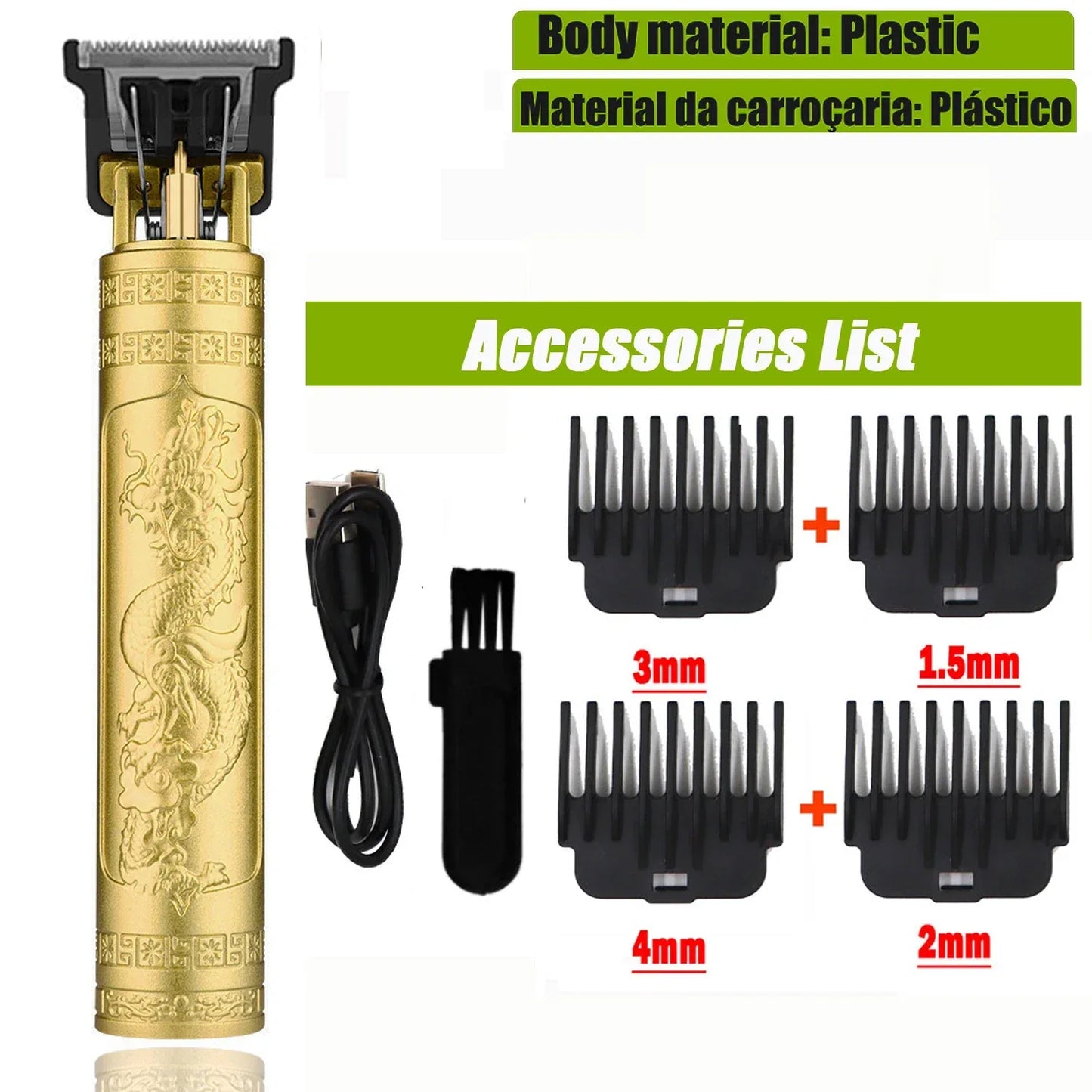 OHS T9 Vintage Electric Hairdresser Oil Shaving Head Pusher Carving Clipper Hair Cutting Machine Precision Trimmer for Men Care