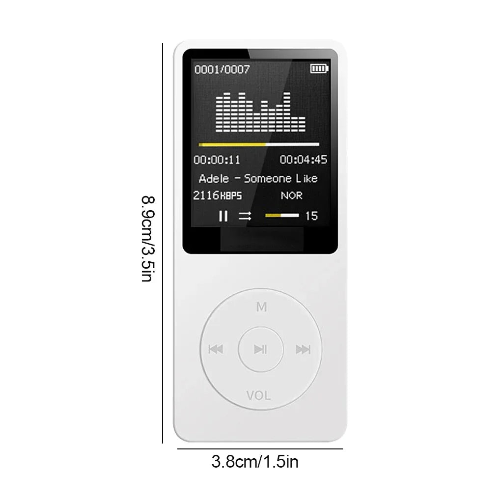Portable MP3 Player USB Charging Record Digital Display Screen Media Lossless Portable Pocket Sports Running Walking Music Play