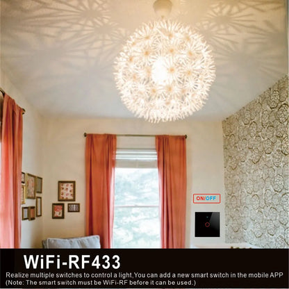 Tuya Wifi EU Smart Switches 1/2/3/4Gang Touch Light Switch Wall Sensor 433mhz RF Switches Smart Life for Alexa Google Home Alice