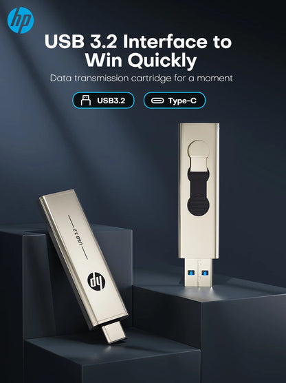 HP 256GB Memories Type-c 2-In-1 USB 3.0 Flash Drive 128GB Metal OTG Pendrive 64GB High Speed Flash Disk For Phone Computer