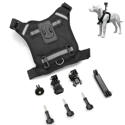 Dog Harness for All Action Cameras Soft Adjustable Dog Harness Mount for Large Medium Small Dogs Used for Chest Back Fixation
