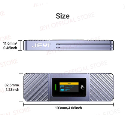 JEYI Visual Smart M.2 NVMe NGFF SSD Enclosure, Supports 5s Write Protection, 3s Re-connect, USB 3.2 Gen2 10Gbps, UASP Trim