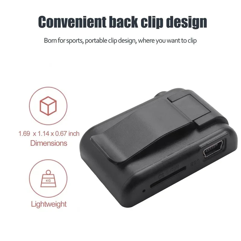 Portable Mini Mp3 Clip Card MP3 Music Player Mirror Card Clip High Quality Digital Music Media Playback Support SD TF Card
