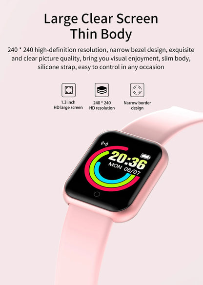 D20 Smart Watch for Men Women Sport Fitness Tracker Pedometer Smartwatch Y68 Digit Wristwatch 20 Pieces