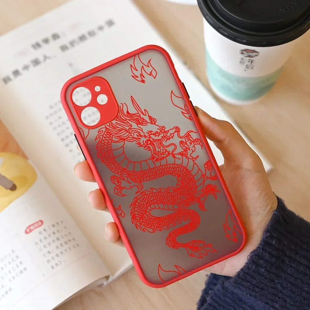 Fashion Purple Dragon Animal Pattern Phone Case For iPhone 16 15 14 13 12 11 Pro Max Mini SE 7 8 Plus Cover Glossy Hard Coque