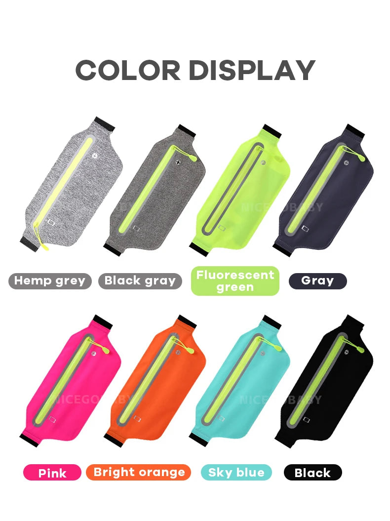 Sports waist pack Multi-functional outdoor running mobile phone men's and women's fitness waterproof invisible pocket ultra-thin