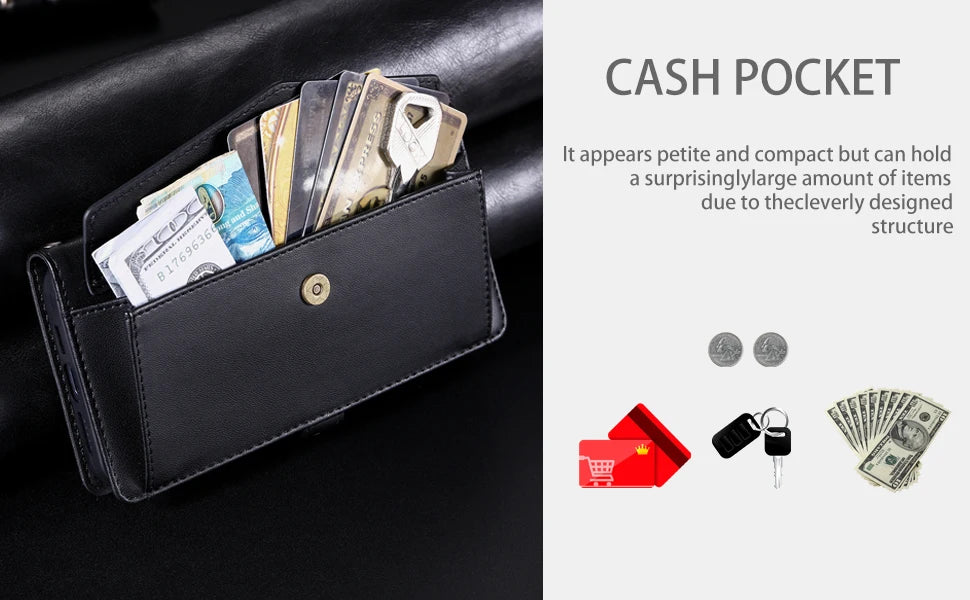 Coque Xiaomi 14 13 12 11 10 - Flip Wallet avec Porte-Carte et Lanière