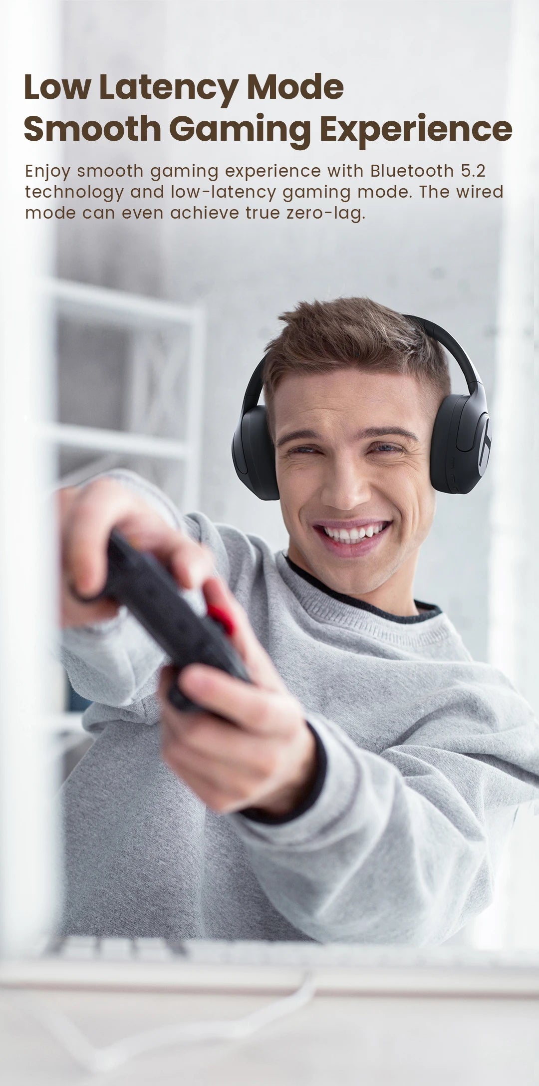 HAYLOU S35 ANC Wireless Bluetooth 5.2 Headphones 42dB Over-ear Noise Cancellation Headsets 40mm Driver 60H Playtime Earphones