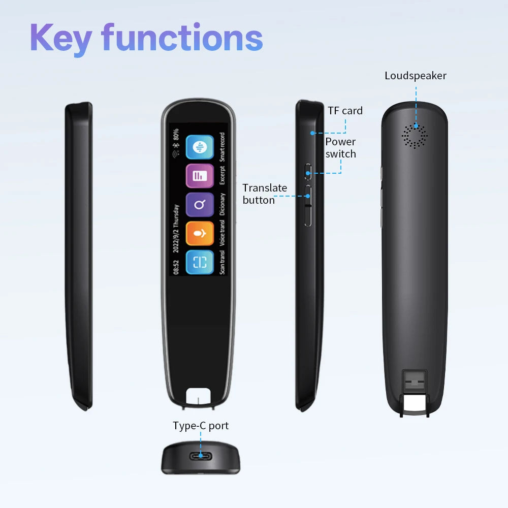 S6 AI Electronic Dictionary Pen S8-PRO 60-Language Online Scanner Dictionary Recorder 134 Online Voice Translation for Learn