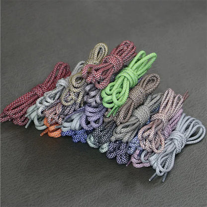 1 Pair Reflective Shoelaces Top Quality Round Rope Sports Shoe Laces Boots and Sneaker Shoelace Multi-color Length 120cm