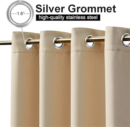 Custom Blackout Curtain Outdoor Waterproof Windproof Curtains Top Bottom Grommets Curtain for Balcony/Garden/Patio/Porch/Pool