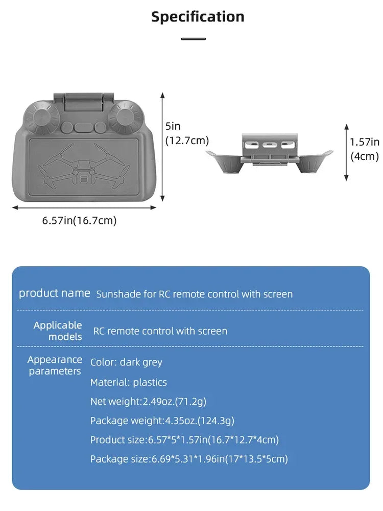 BRDRC Sun Hood Protective Case for DJI Mini 3 Pro/Mavic 3 Cine Classic Screen Protector Anti-Scratch Sunshade Drone Accessories