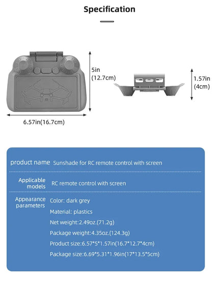BRDRC Sun Hood Protective Case for DJI Mini 3 Pro/Mavic 3 Cine Classic Screen Protector Anti-Scratch Sunshade Drone Accessories