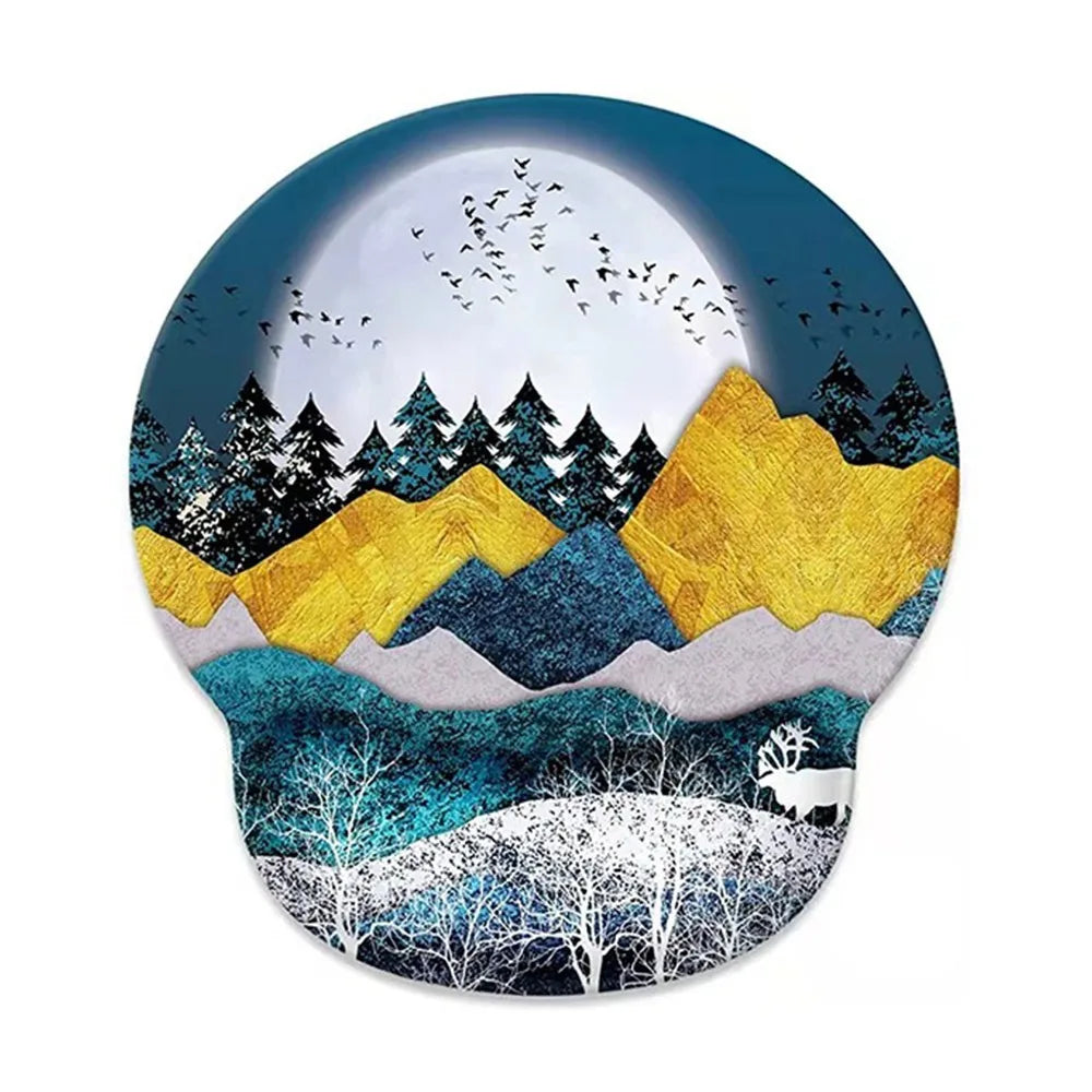 Gift Leopard Mouse Pad Ergonomic Gel Wrist Support Grey Non-Slip Base Wrist Rest Pad Typing and Pain Relief