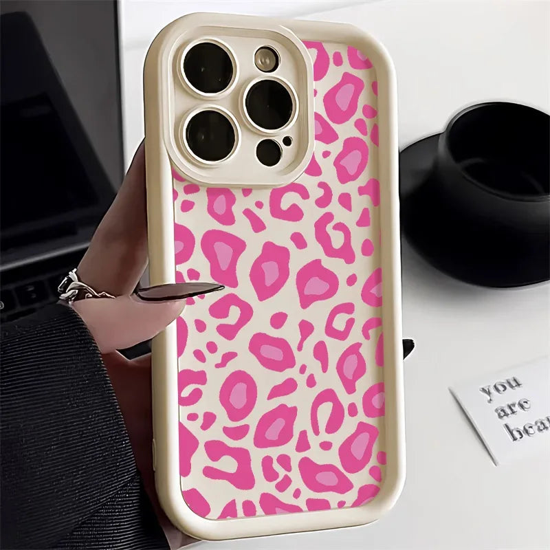 Leopard Print Phone Case For iPhone 13 Case iPhone 11 12 15 14 Pro Max X XR XS MAX 7 8 Plus SE Shockproof Silicone Soft Cover