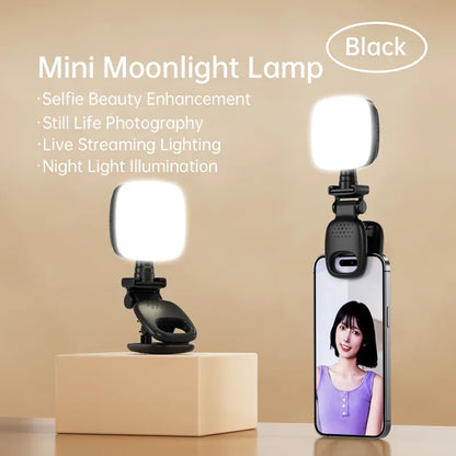 LED New Portable Selfie Fill Light Rechargeable 3 Modes Adjustable Brightness Clip On For Phone Laptop Tablet Meeting Make Up