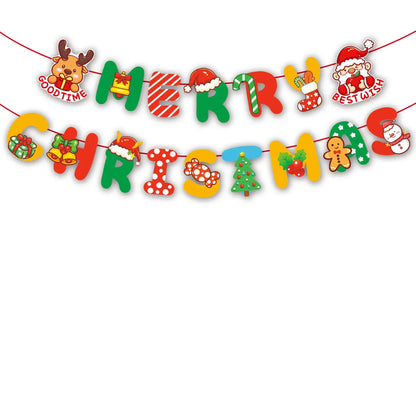 Christmas Banner Tree Ornaments Merry Decoration for Home 2025 Santa Claus Pendant Xmas Gifts New Year 2026 Flag Party Pulling