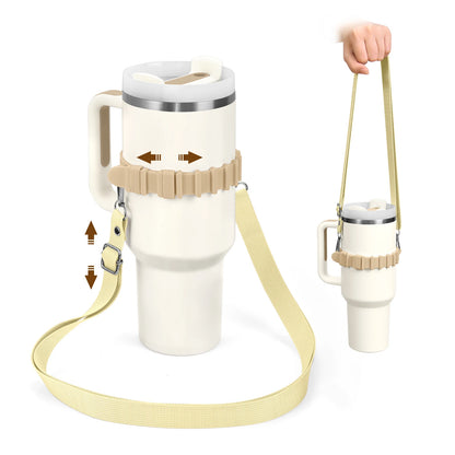 Eary Silicone Portable Water Bottle Carry Strap Handle Adjustable Water Bottle Sling Carrier With Strap Universal Cup Accessory