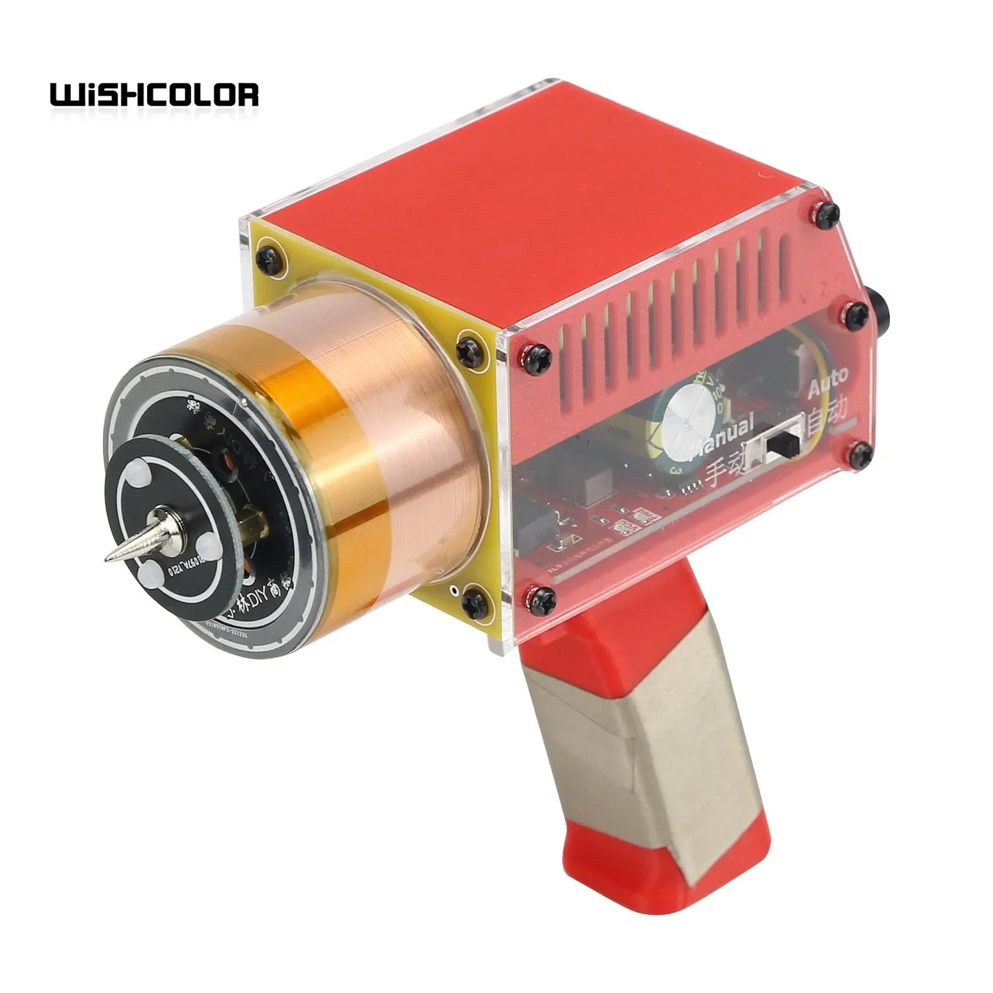 Wishcolor Handheld Tesla Coil Rechargeable Solid State Tesla Coil Manual & Automatic Modes with Yellow Shell
