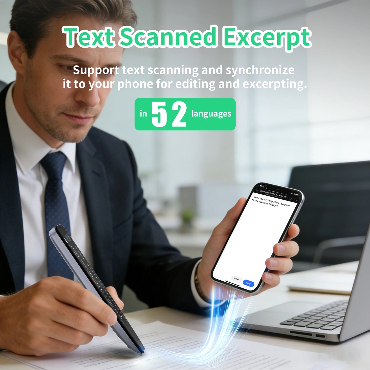 Scan Translator Pen, Dyslexia Tools, Language Translator Device, Text to Speech Reading Pen , 142 Online/10 Offline Languages