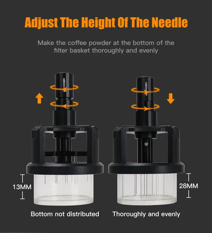 ALIKISSCAFE WDT Tools Rotary 51mm 54mm 58mm Espresso Stirrer Needle Distributor Magnetic Coffee Maker Accessories Barista Tools