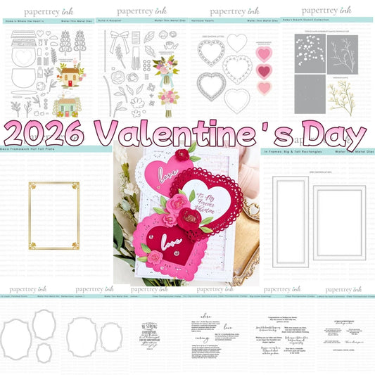 Valentine's Day Love Heart Bouquet Metal Cutting Dies Clear Stamps Breath Stencil Hot Foil DIY Making Card Scrapbook Embossed Te