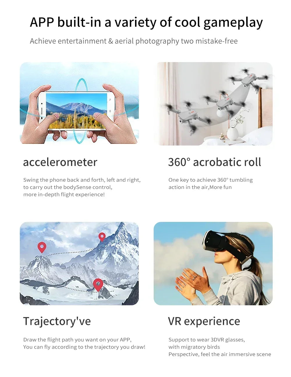 2025 New E88 WIFI FPV Drone Quadcopter With Wide Angle HD 4K Camera Height Hold RC Foldable Quadcopter Drones UAV Gifts Toys