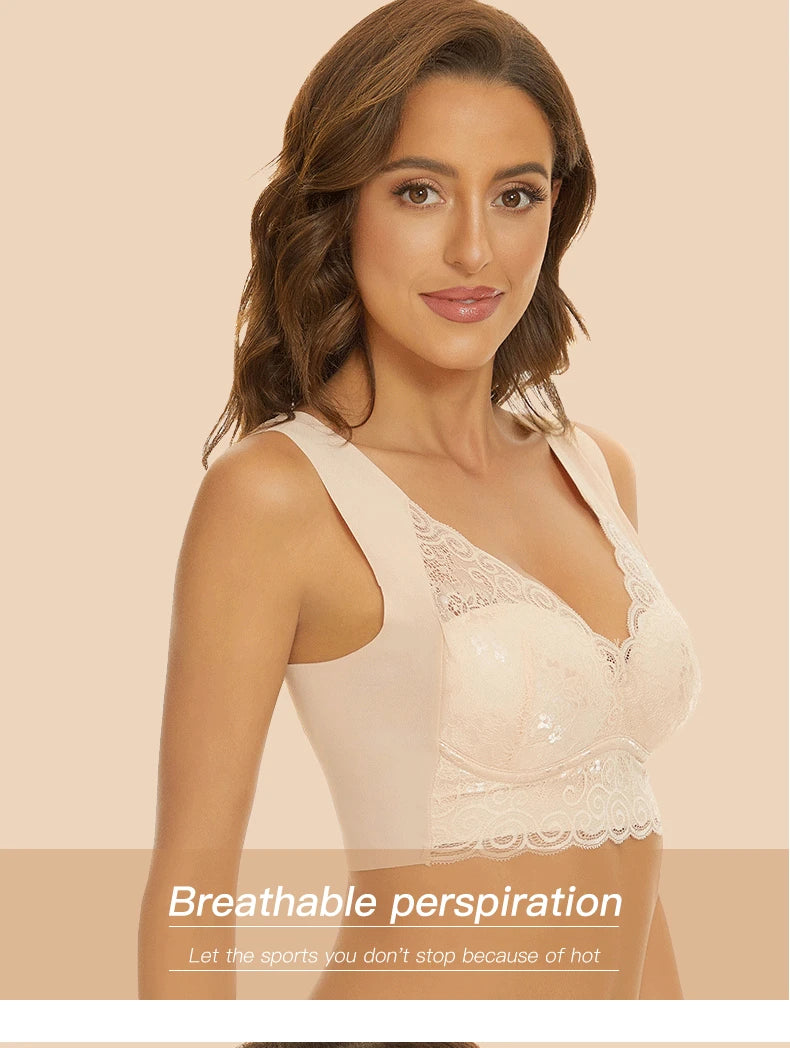 Bras For Women Underwear Plus Size Bra M-5XL Wire Free Brassiere Summer Wireless Bralette Push Up Sexy Lace Bra With Padding