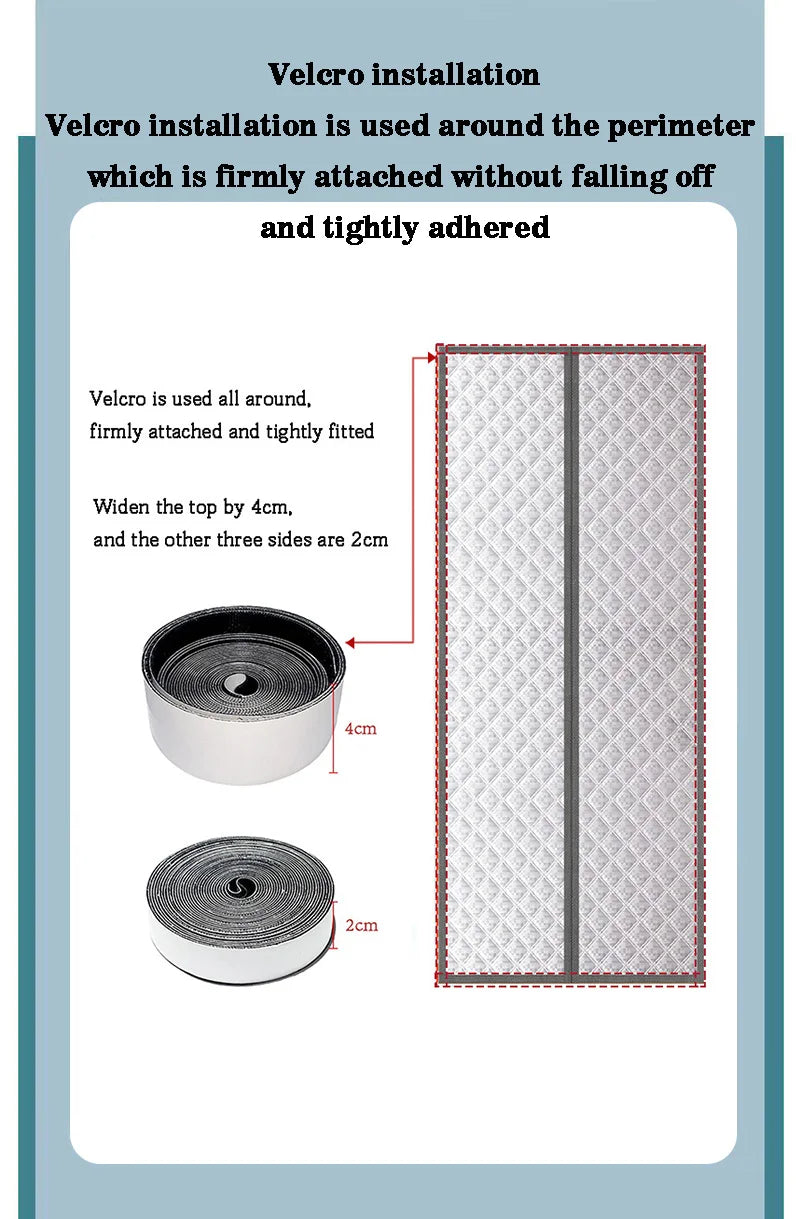 Gray magnetic cotton door curtain, thickened, warm, windproof, partition curtain, soundproof, cold proof, blackout curtain