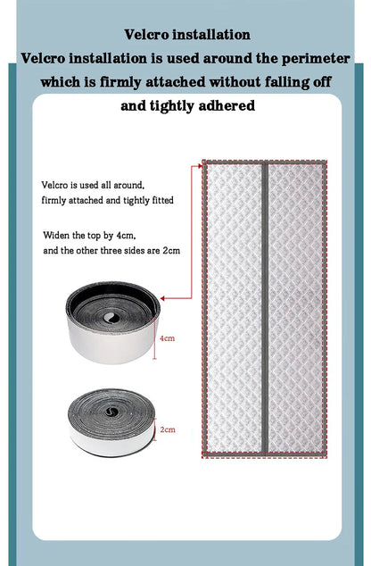 Gray magnetic cotton door curtain, thickened, warm, windproof, partition curtain, soundproof, cold proof, blackout curtain